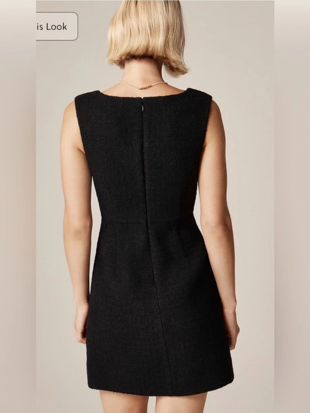 J.Crew Sophia dress with velvet bows in tweed in black